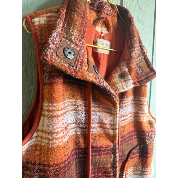 Free People Wrapped In Blanket Fleece Plaid Vest, XS $198 - Picture 5 of 9